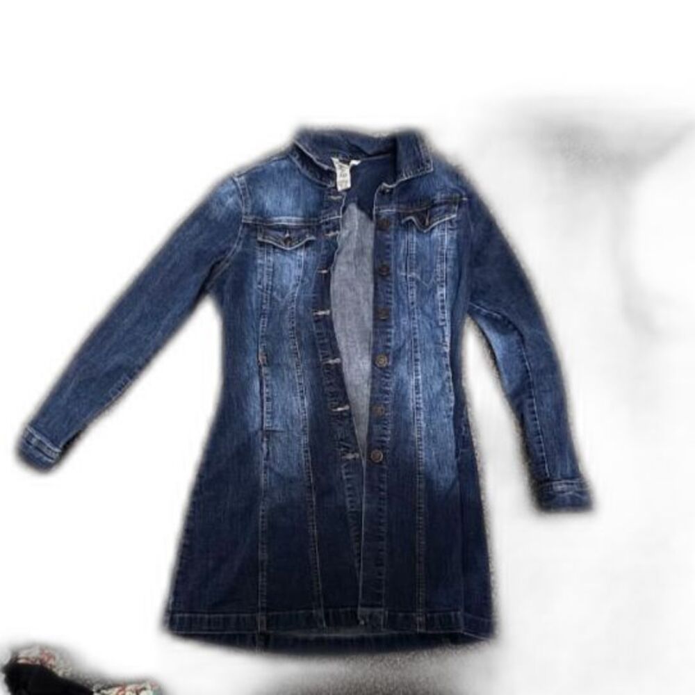 Indigo Rein blue denim long sleeves button-up shirt dress L